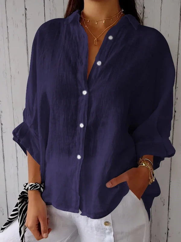 Ambar | Camisa informal de algodón y lino para mujer