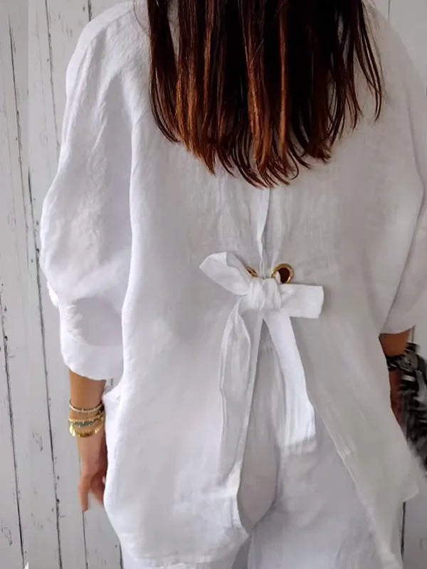 Ambar | Camisa informal de algodón y lino para mujer