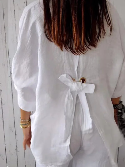 Ambar | Camisa informal de algodón y lino para mujer