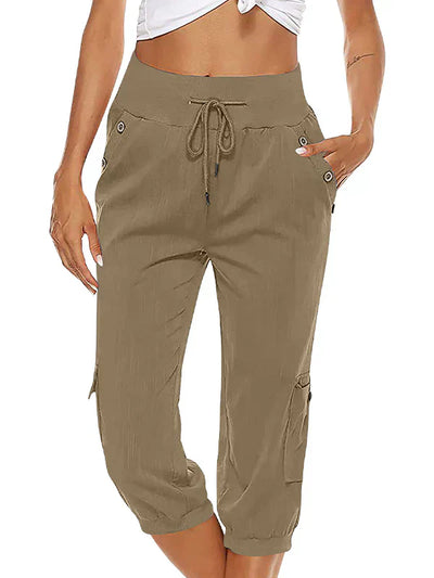 Vicky - Pantalón cargo femenino con cómodo cordón y cintura ajustable