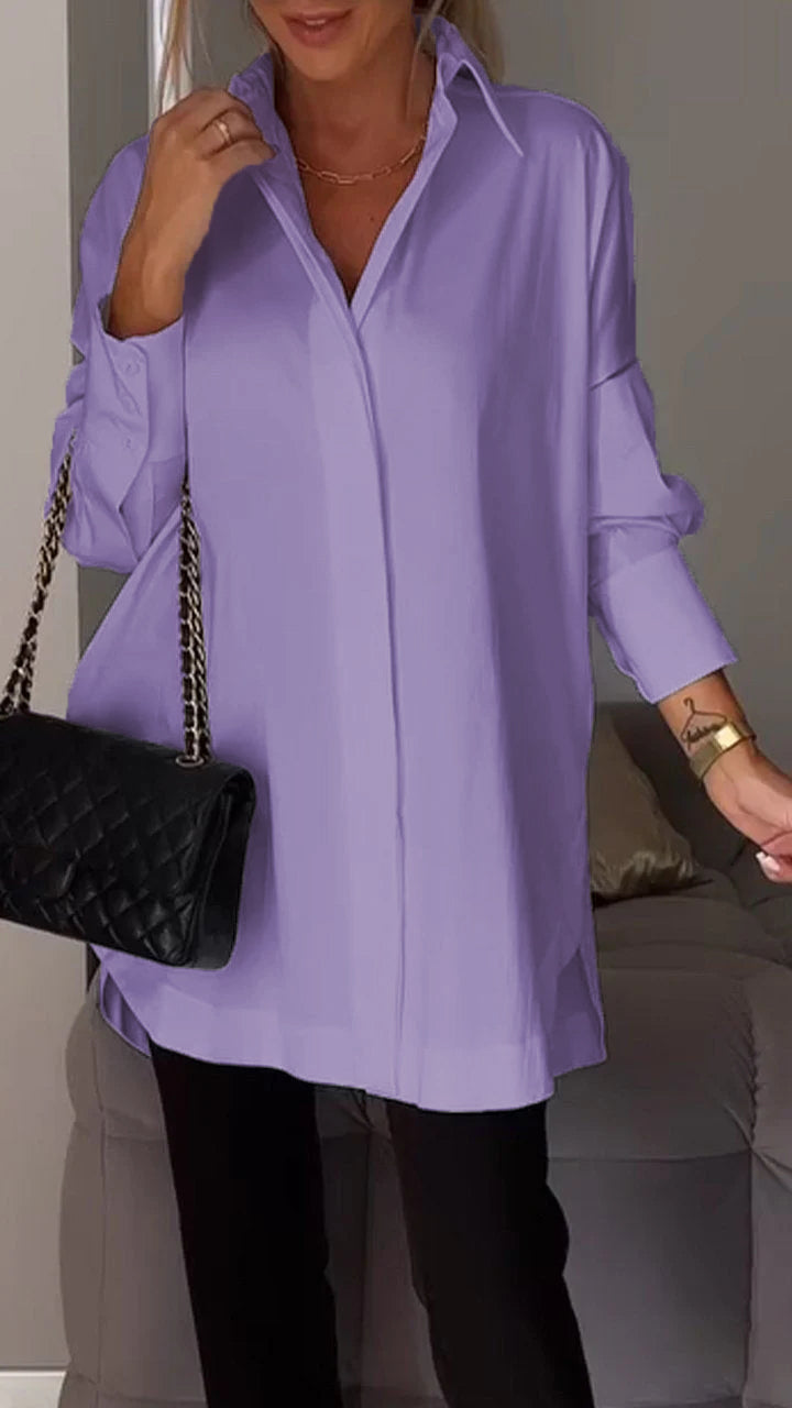 Josefina | Camisa con abertura de solapa blanca