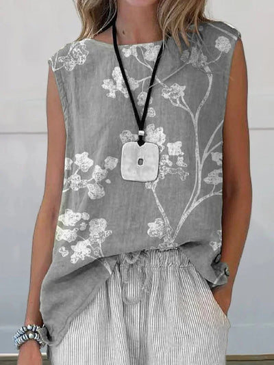 Pilar | Camiseta sin mangas con estampado floral