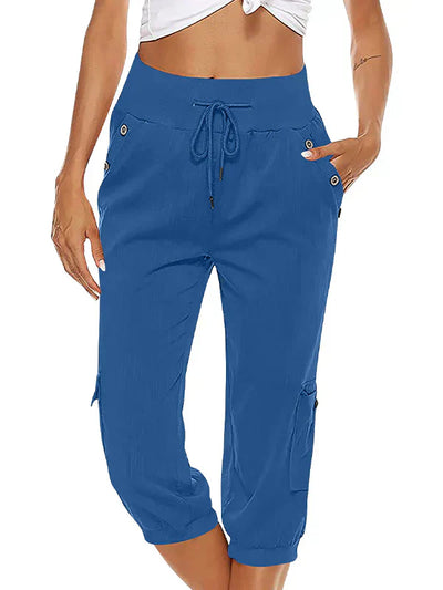 Vicky - Pantalón cargo femenino con cómodo cordón y cintura ajustable