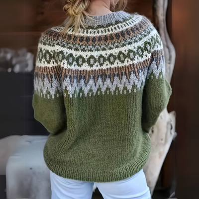 Nadia | Suéter Verde Elegante con Estampado