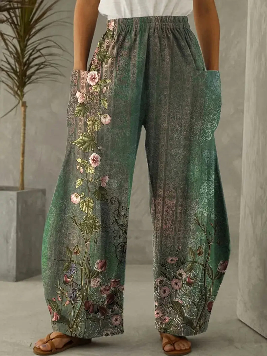 Pantalones Informales Wendy con Encantador Estampado Floral