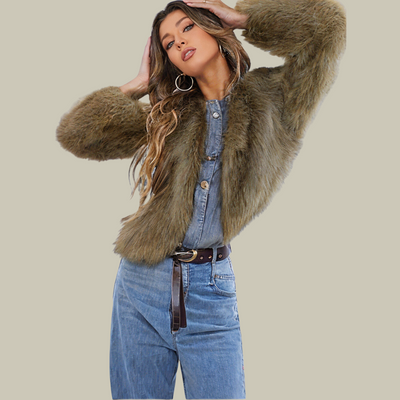 Nora | Chaqueta de peluche de piel sintética para la moda de mujeres