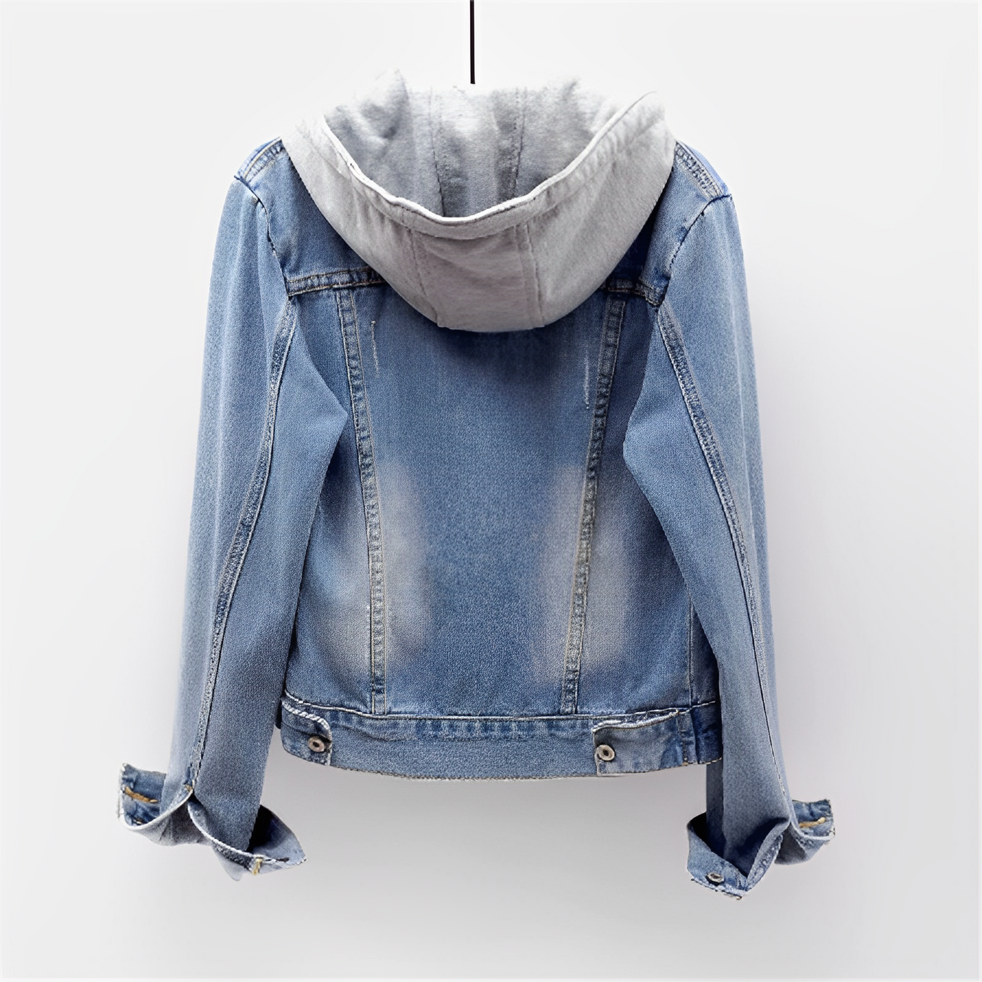Layla | Chaqueta de jeans de manga larga con capucha desmontable