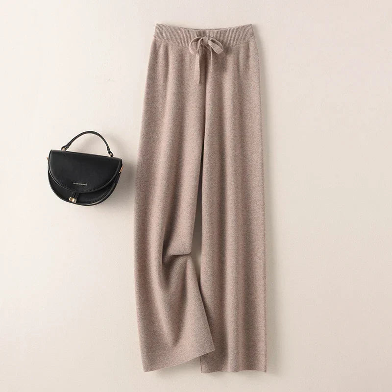 Sophie – Pantalón Tricotado de Cintura Alta Elegante