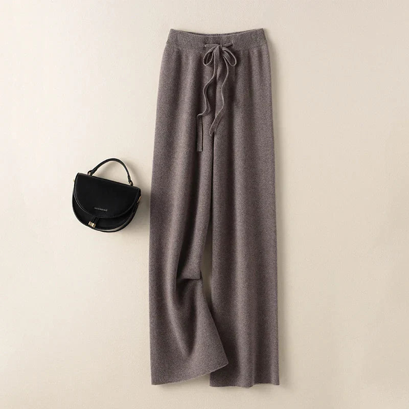 Sophie – Pantalón Tricotado de Cintura Alta Elegante