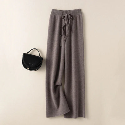 Sophie – Pantalón Tricotado de Cintura Alta Elegante