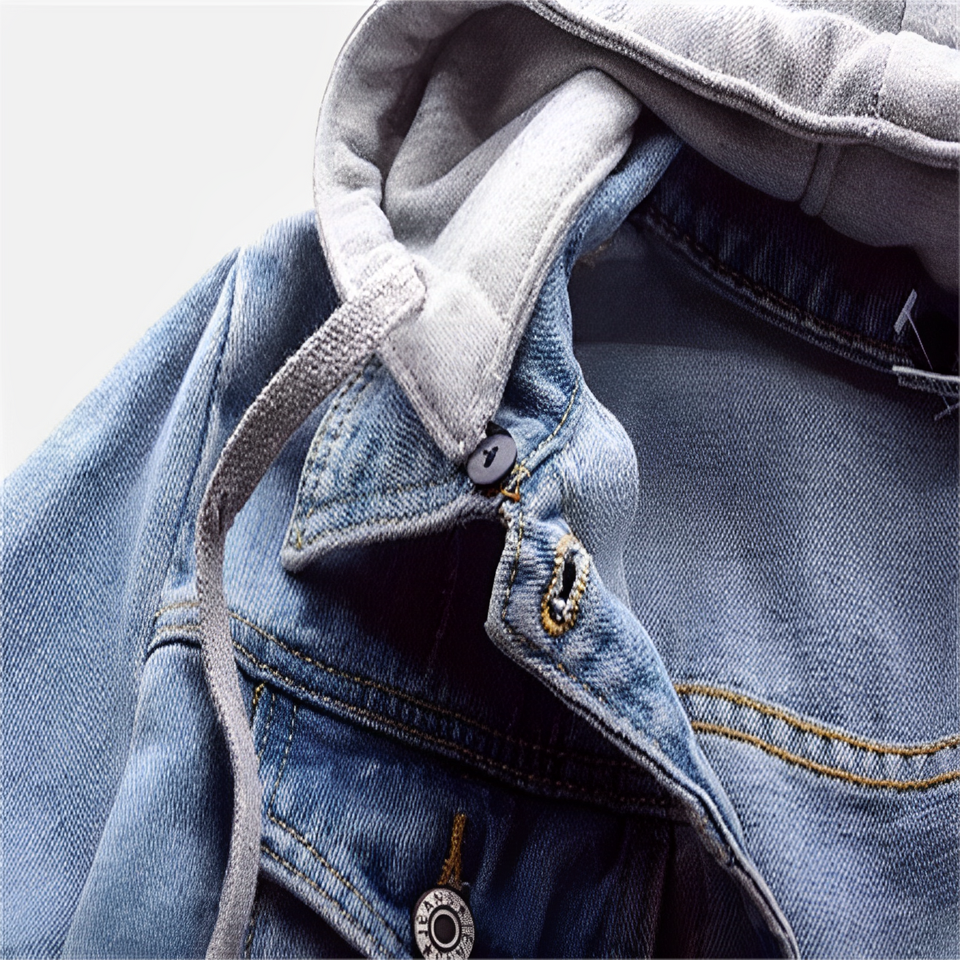 Layla | Chaqueta de jeans de manga larga con capucha desmontable