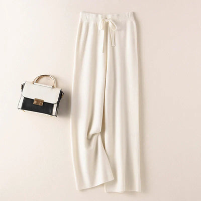 Sophie – Pantalón Tricotado de Cintura Alta Elegante