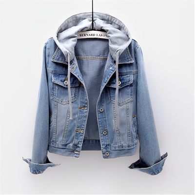 Layla | Chaqueta de jeans de manga larga con capucha desmontable