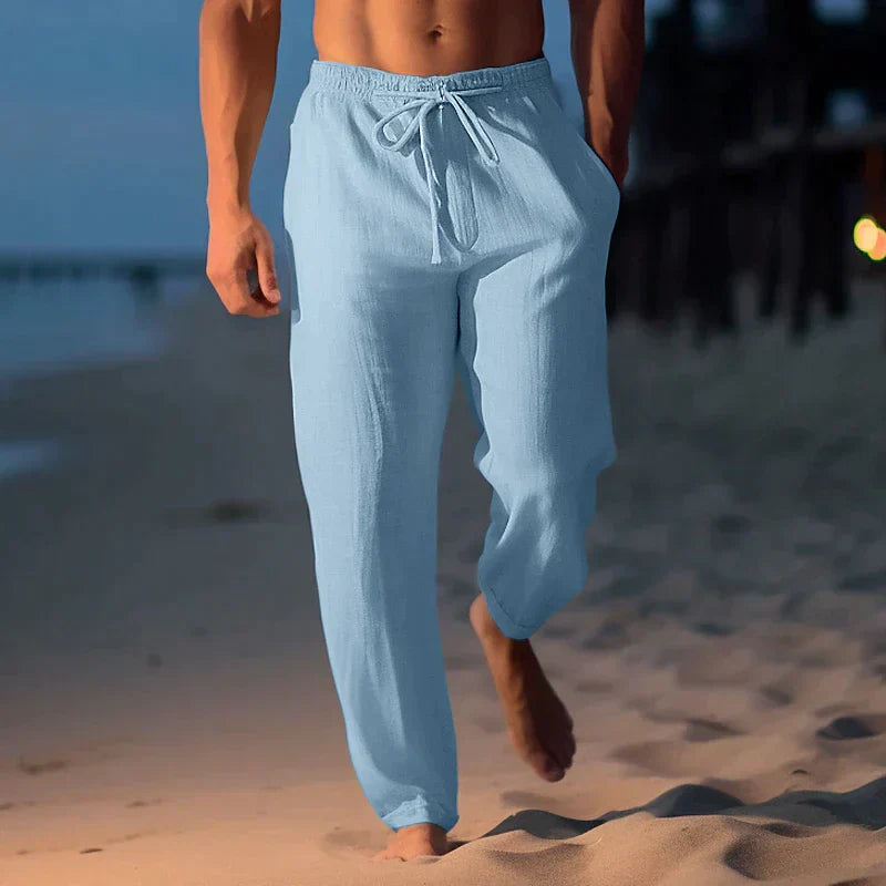 Luke | Pantalones de lino frescos y cómodos para el calor.