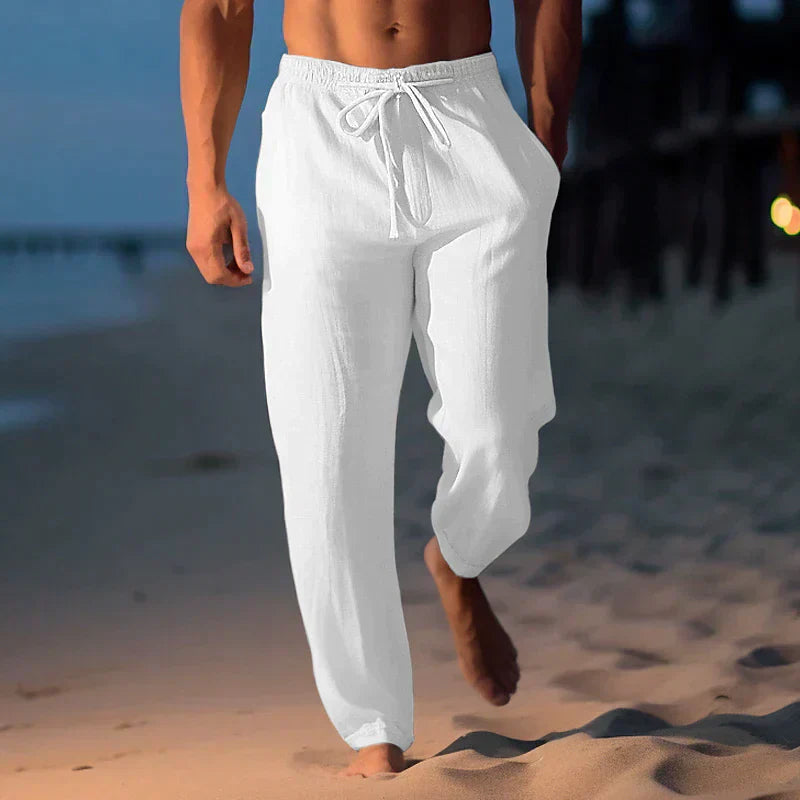 Luke | Pantalones de lino frescos y cómodos para el calor.
