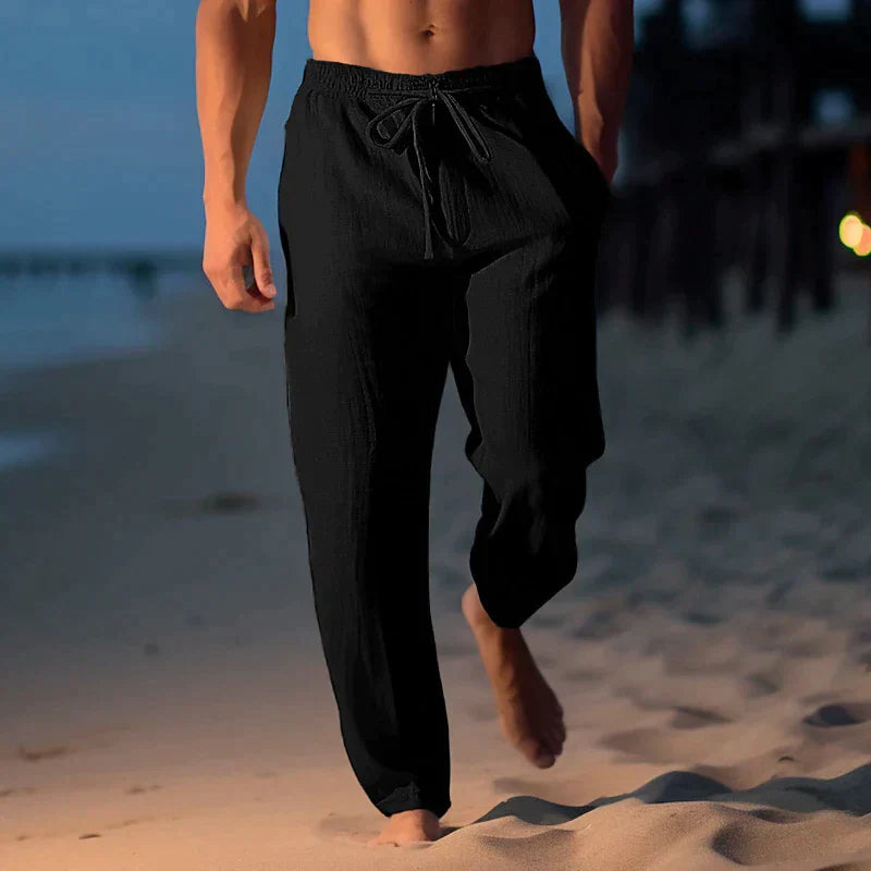 Luke | Pantalones de lino frescos y cómodos para el calor.