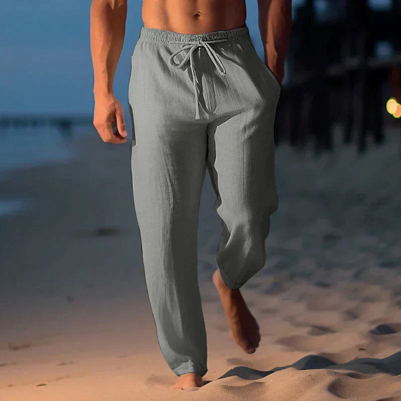 Luke | Pantalones de lino frescos y cómodos para el calor.