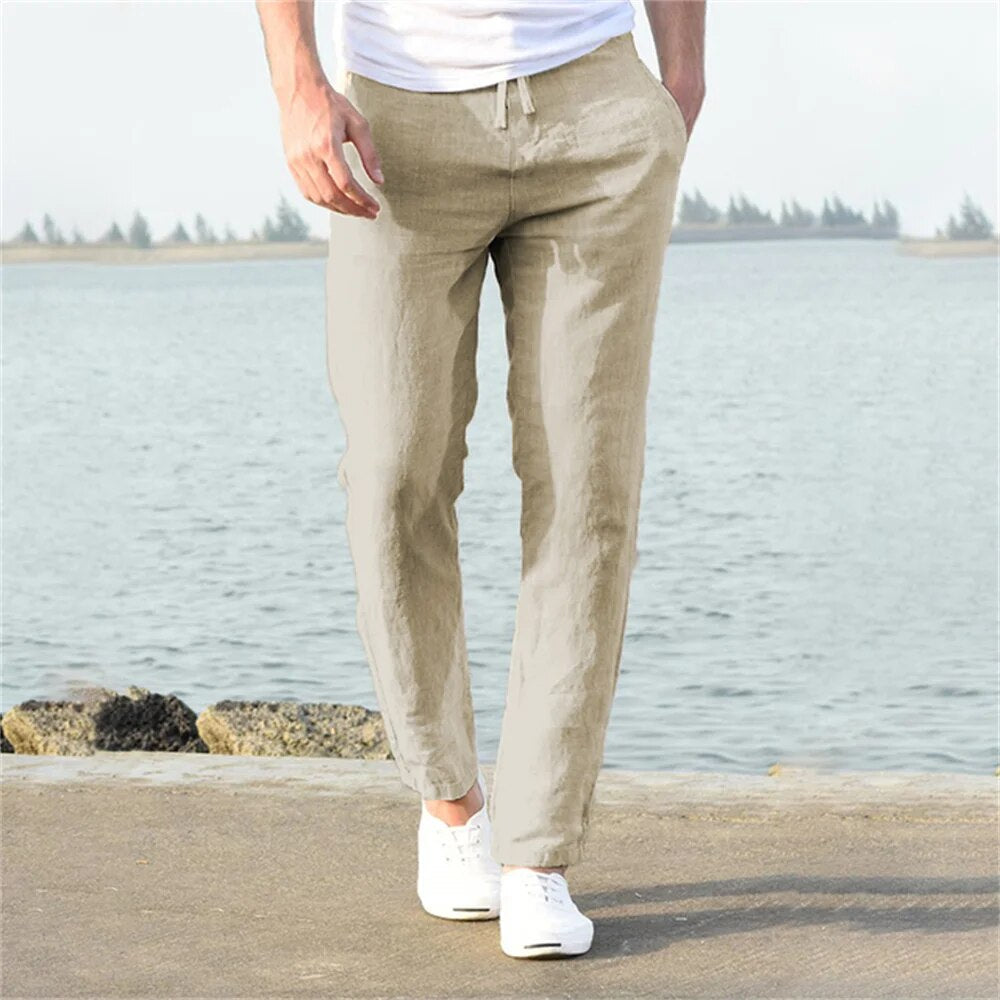 James | Pantalones de lino ligeros, perfectos para el verano.