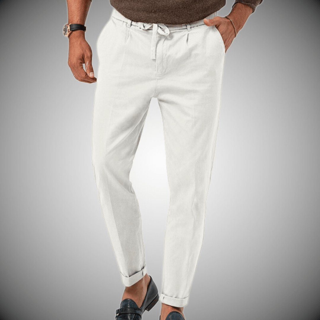 Nathan | Pantalones chinos slim de lino ligeros para verano.