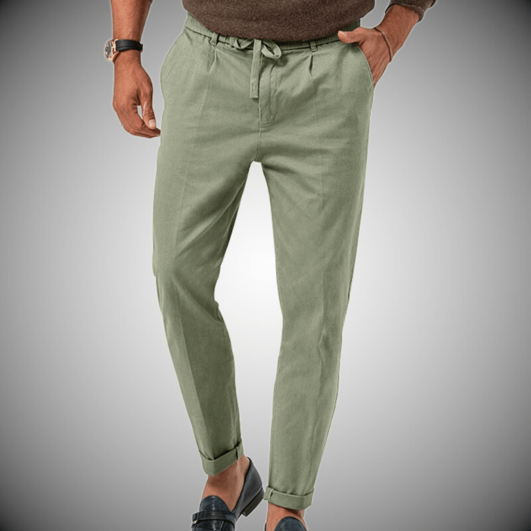 Nathan | Pantalones chinos slim de lino ligeros para verano.