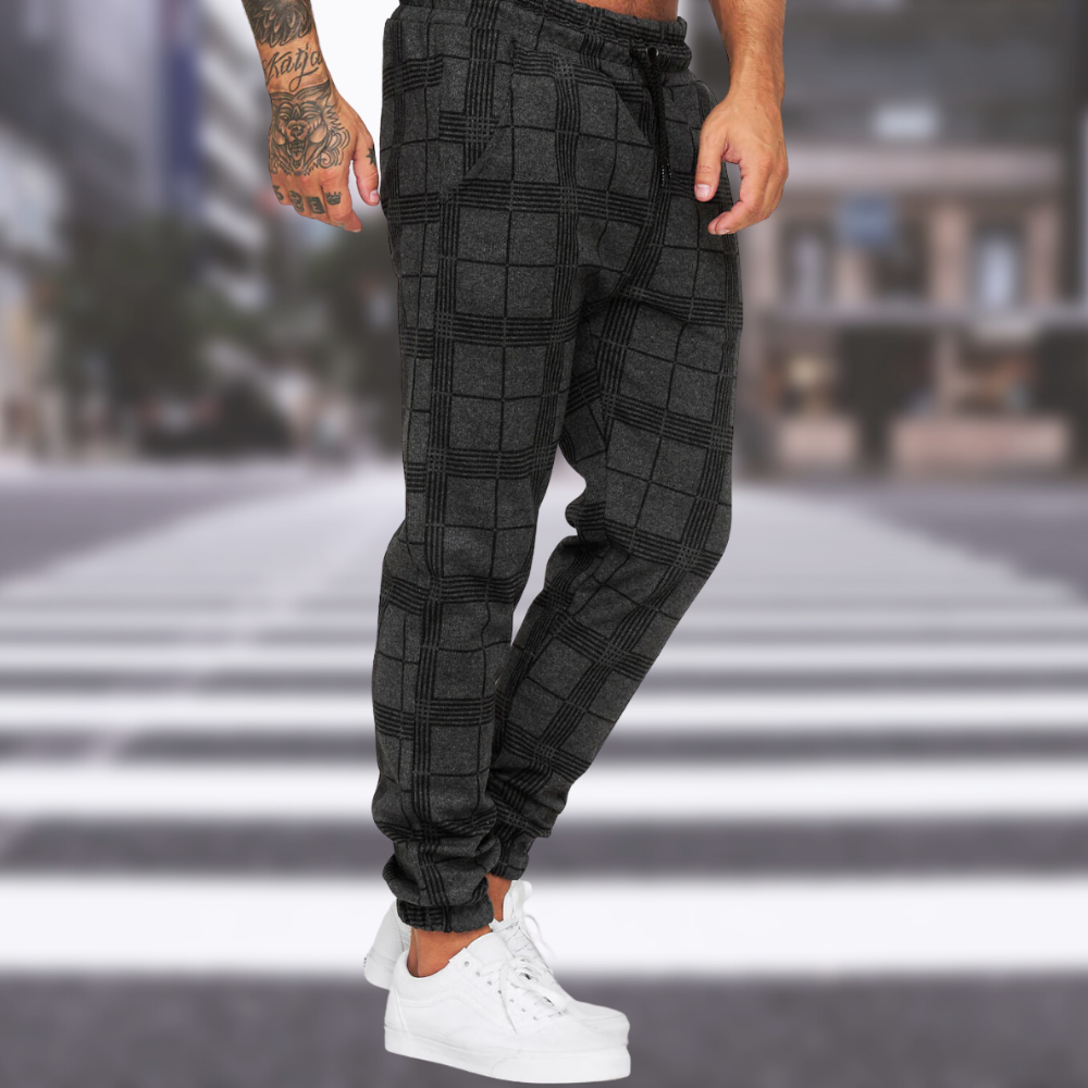 Lucas | Pantalones chinos con estampado de cuadros elegante.