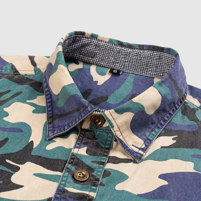 Ramiro | Camisa de Algodón con Estampado Camuflaje Andrew Timeless: Estilo y Comodidad Inigualables