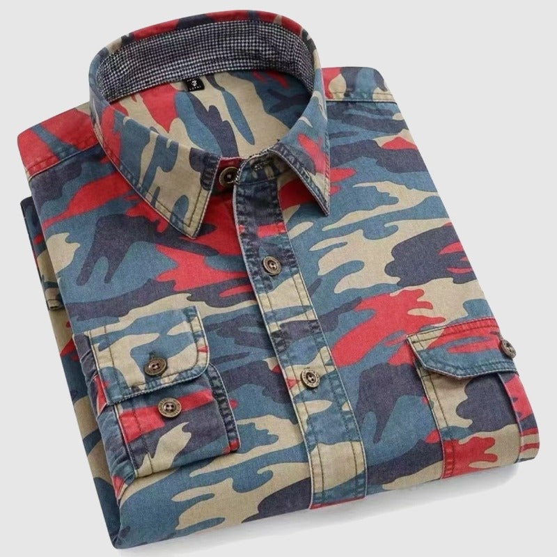 Ramiro | Camisa de Algodón con Estampado Camuflaje Andrew Timeless: Estilo y Comodidad Inigualables