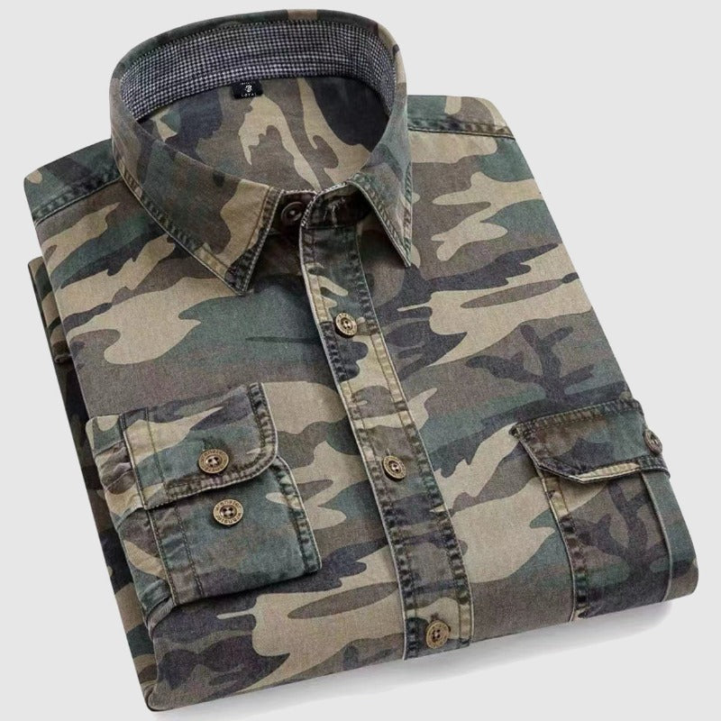 Ramiro | Camisa de Algodón con Estampado Camuflaje Andrew Timeless: Estilo y Comodidad Inigualables