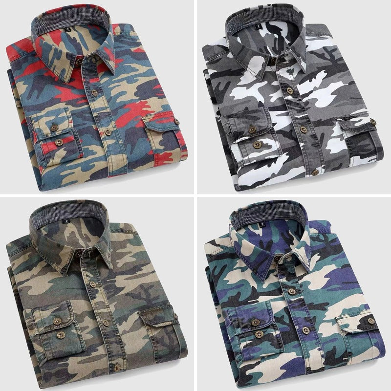 Ramiro | Camisa de Algodón con Estampado Camuflaje Andrew Timeless: Estilo y Comodidad Inigualables