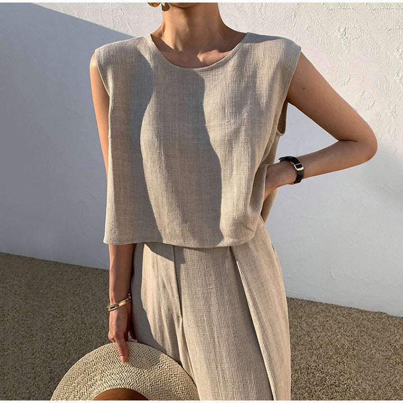 Brisa | Pantalón de pata ancha y blusa de lino Rosalind: Elegancia y Comodidad en Cada Paso