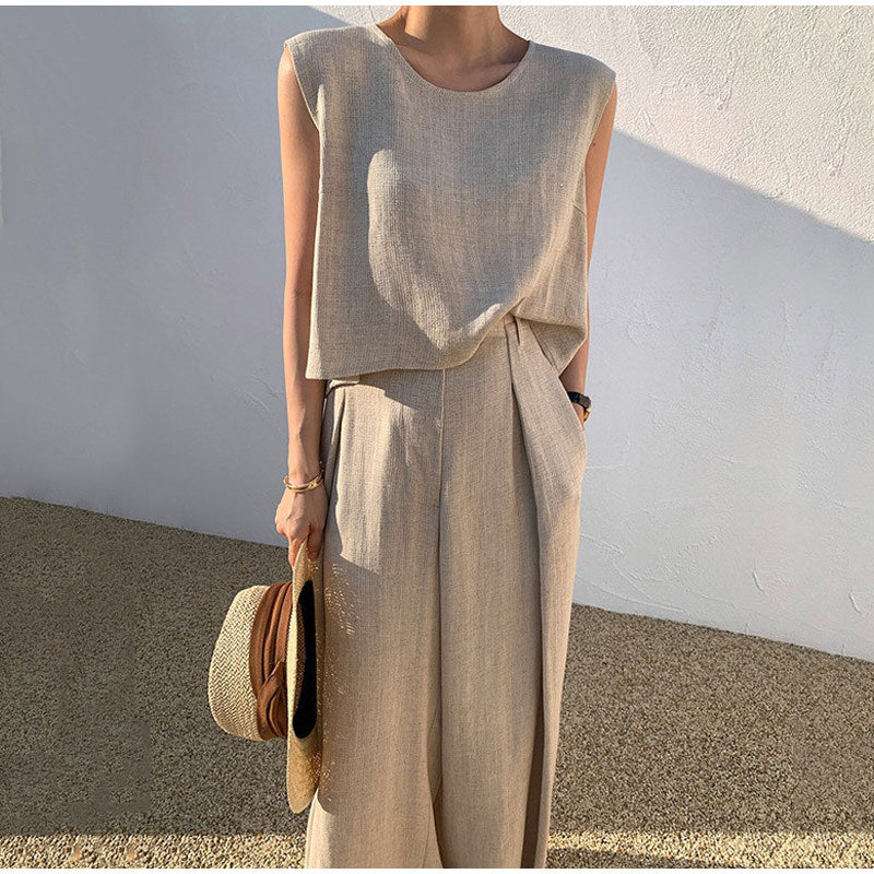 Brisa | Pantalón de pata ancha y blusa de lino Rosalind: Elegancia y Comodidad en Cada Paso