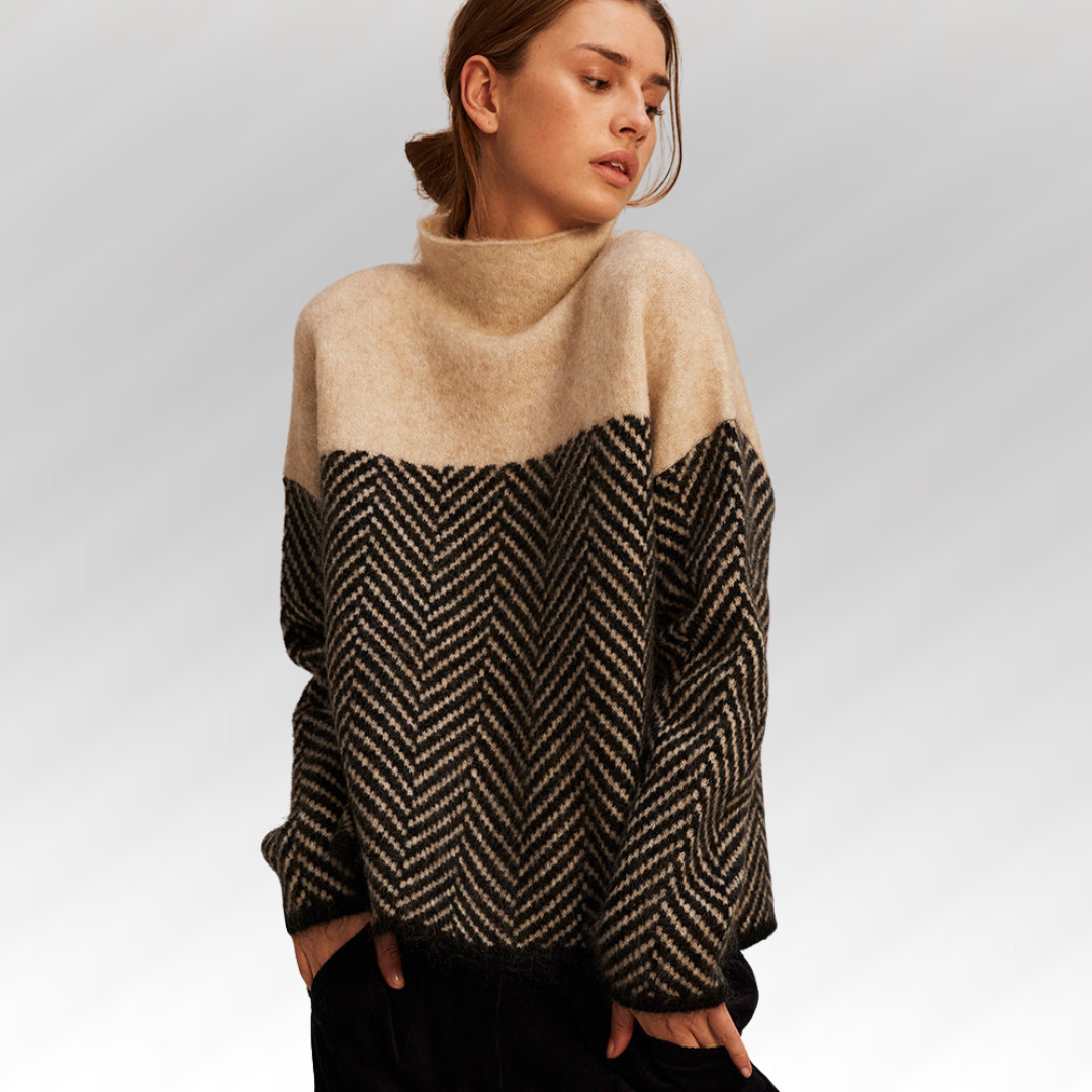 Scarlett | Sudadera con Diseño de Herringbone para un Look Sofisticado