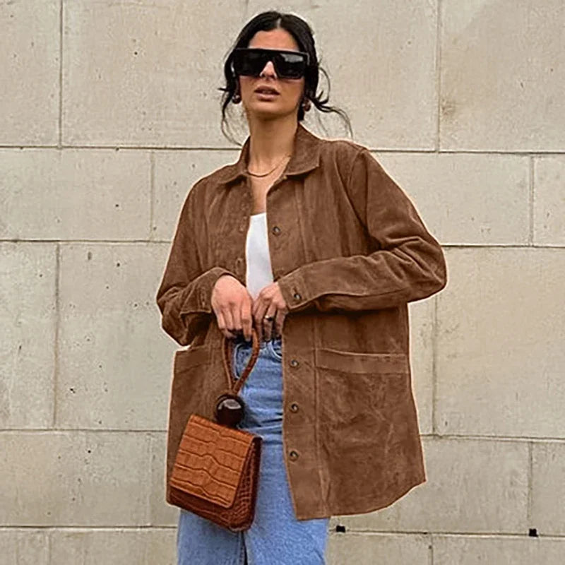 Isabella | Chaqueta marrón elegante para mujer