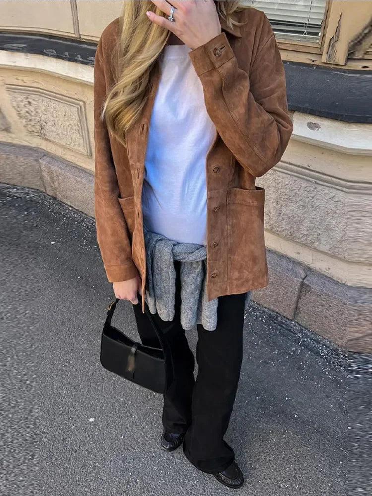 Isabella | Chaqueta marrón elegante para mujer