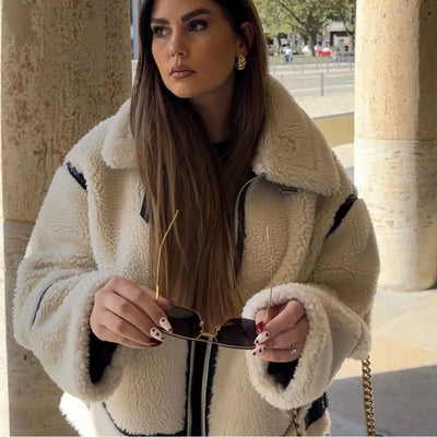 Elena | Chaqueta sin mangas de primavera hecha de lana de cordero para mujeres