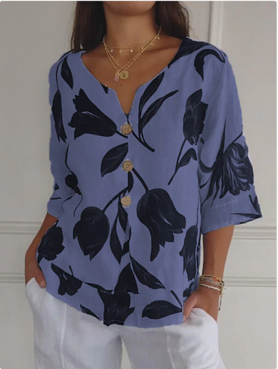 Estefanía | Túnica con cuello en V y estampado