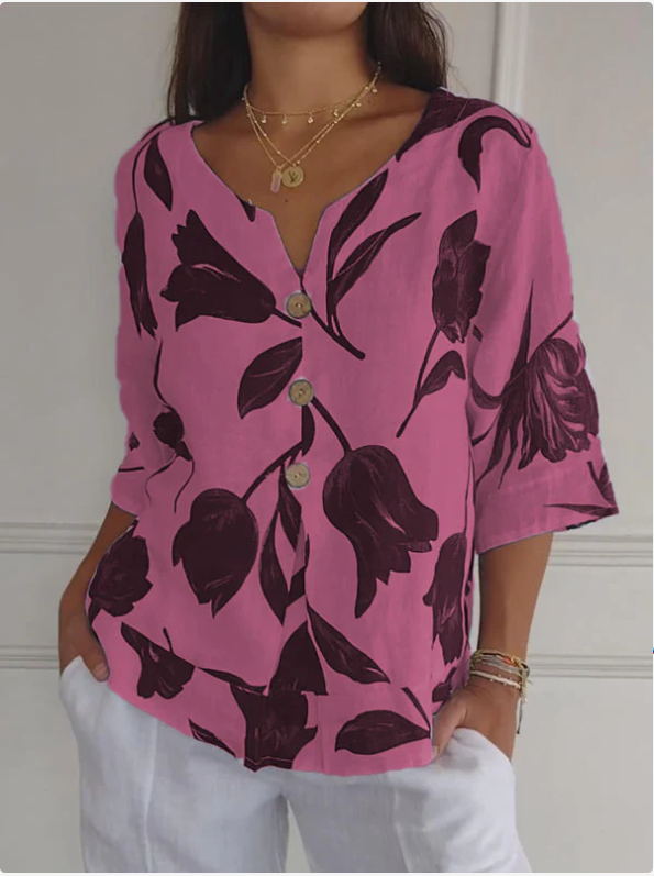 Estefanía | Túnica con cuello en V y estampado