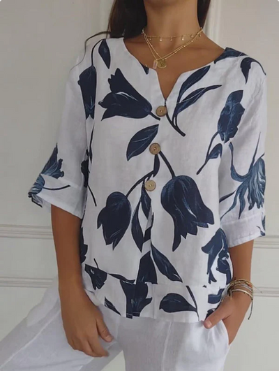 Estefanía | Túnica con cuello en V y estampado