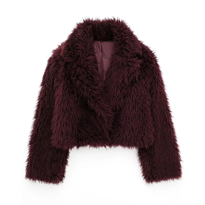 Lilyan | Chaqueta de piel cálida con cuello en v para mujer