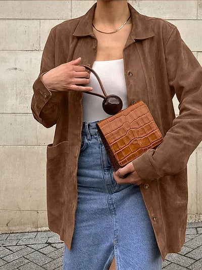 Isabella | Chaqueta marrón elegante para mujer