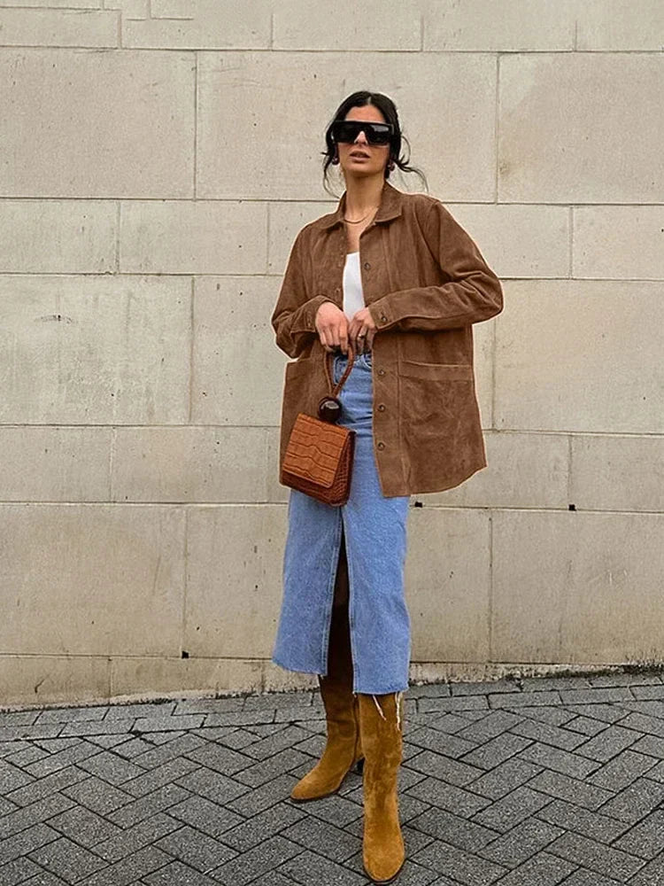 Isabella | Chaqueta marrón elegante para mujer