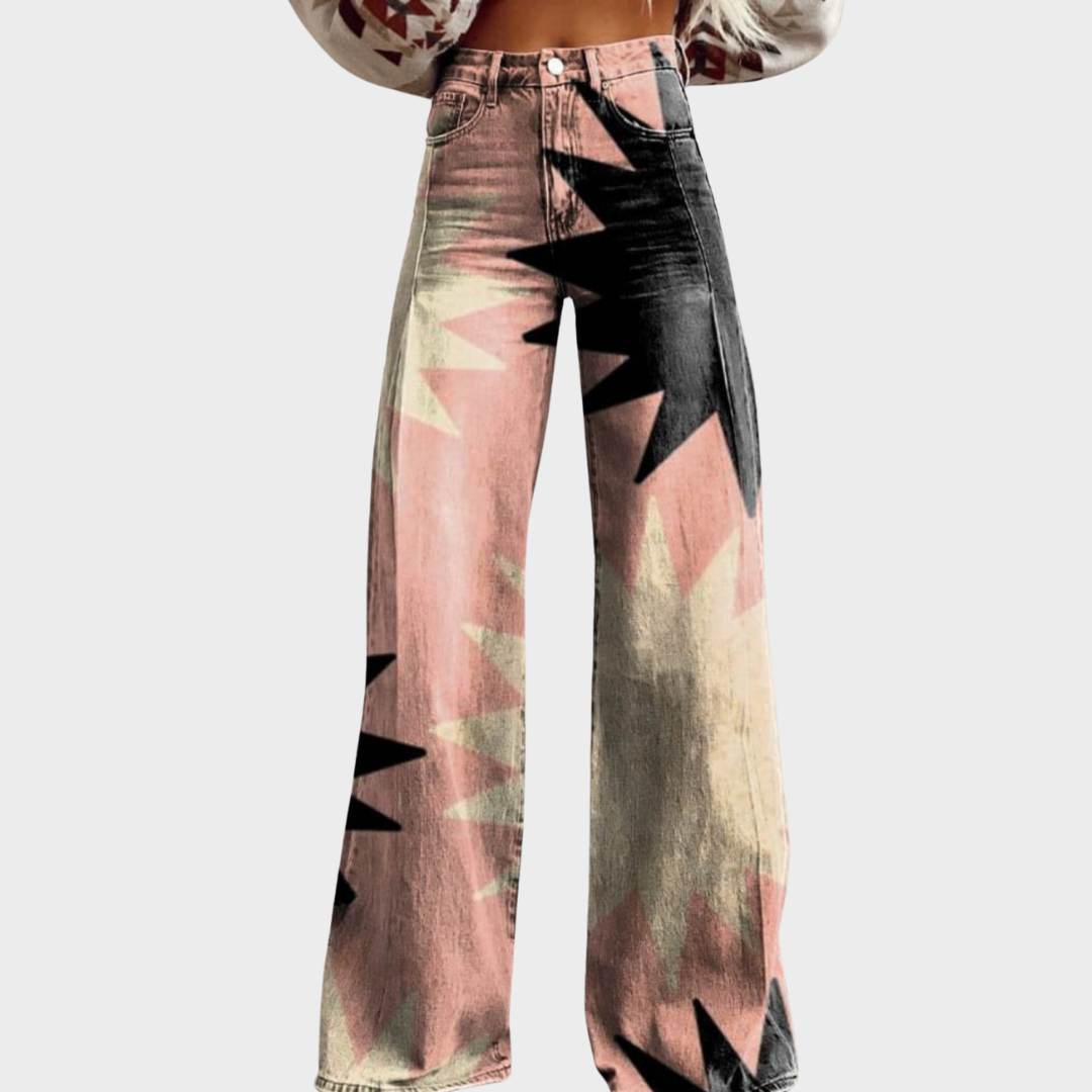 Amaya | Pantalón con estampado geométrico en talle grande