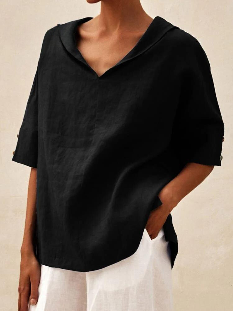 Úrsula | Camisa casual de mujer con cuello de pico
