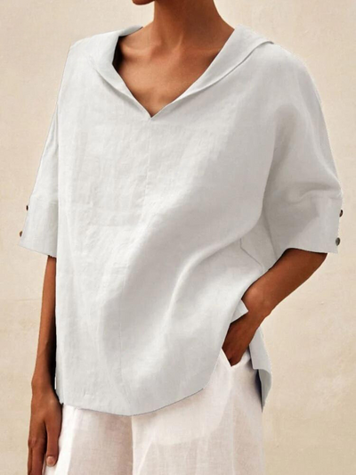 Úrsula | Camisa casual de mujer con cuello de pico