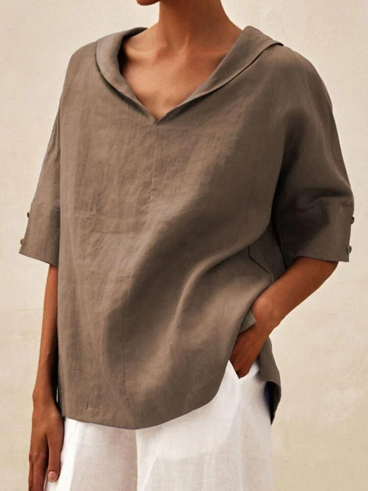 Úrsula | Camisa casual de mujer con cuello de pico