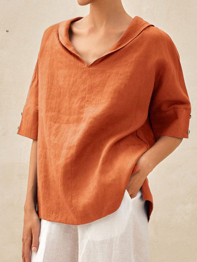 Úrsula | Camisa casual de mujer con cuello de pico