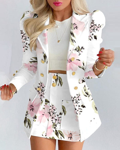 Kiara | Elegante conjunto de minifalda y blazer en vibrantes colores para women