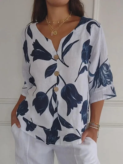 Belén | Túnica estampada con cuello en V