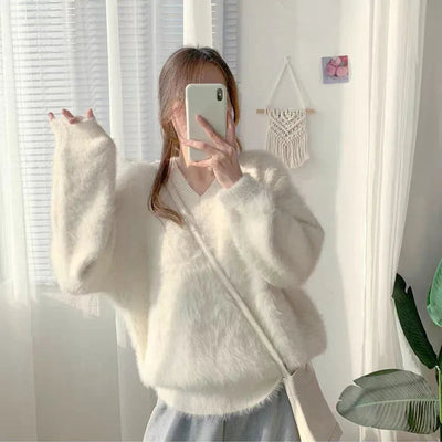 Camille | Sweater de Otoño con Cuello en V para un Look Sofisticado