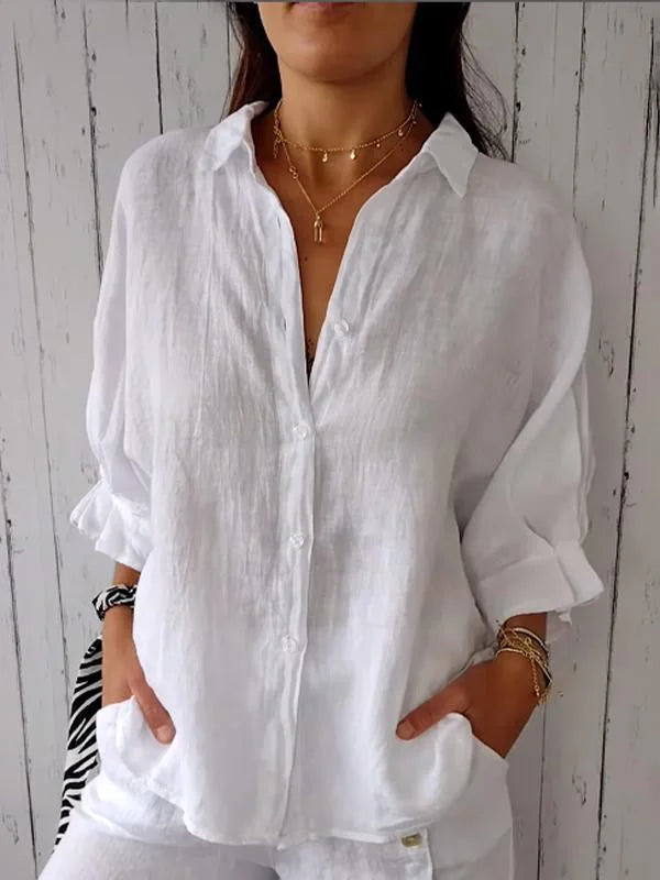 Ambar | Camisa informal de algodón y lino para mujer